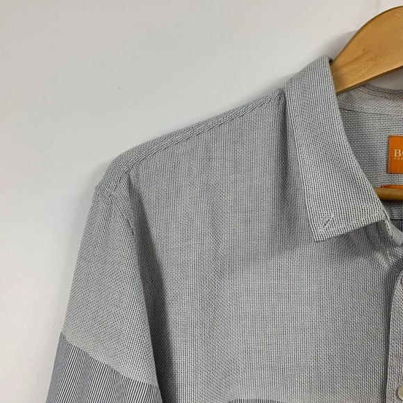 Hugo Boss Men's Edipo Slim Fit Cotton‎ Colorblock Classic Button Down Size XXL - Picture 3 of 14